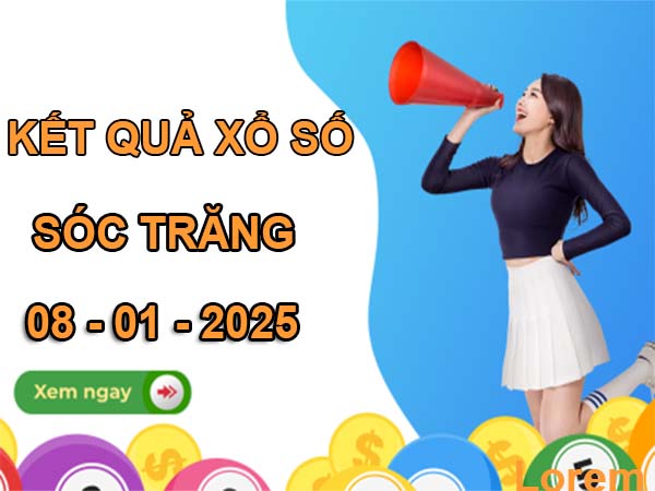 Thống kê xổ số Sóc Trăng ngày 08/01/2025 thứ 4 hôm nay