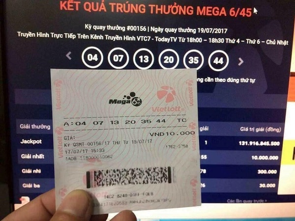 Cơ cấu giải thưởng của Vietlott 6/55